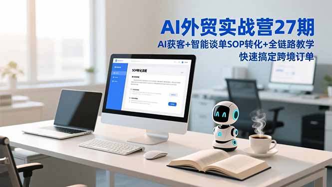 AI外贸实战营27期，AI获客+智能谈单+SOP转化+全链路教学，快速搞定跨境订单-卓别林资源社