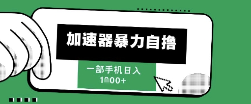 205新风口，加速器暴力自撸，单机日入1k+【揭秘】-卓别林资源社
