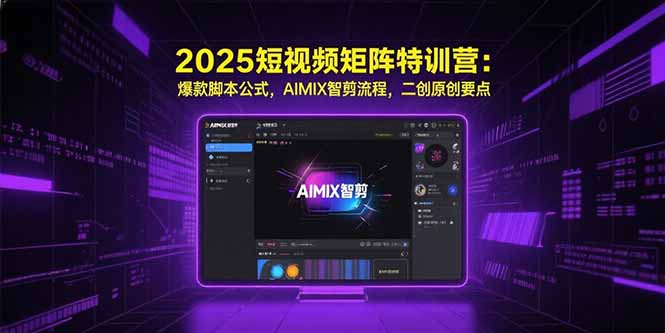 2025短视频矩阵特训营：爆款脚本公式，AIMIX智剪流程，二创原创要点-卓别林资源社