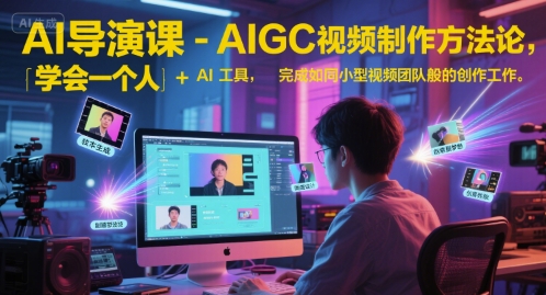 AI导演课-AIGC视频制作方法论，学会一个人+AI工具，完成如同小型视频团队般的创作工作，实现导演梦-卓别林资源社