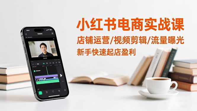 小红书电商实战课:店铺运营/视频剪辑/流量曝光,新手快速起店盈利-卓别林资源社