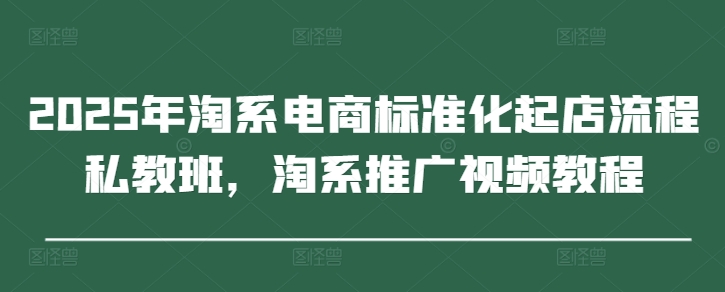 2025年淘系电商标准化起店流程私教班，淘系推广视频教程-卓别林资源社