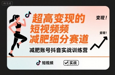 超高变现的短视频减肥细分赛道，减肥账号抖音实战训练营-卓别林资源社