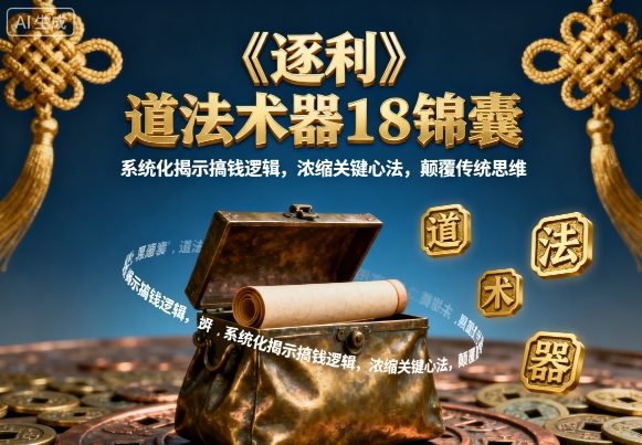 《逐利》道法术器18锦囊，系统化揭示搞钱逻辑，浓缩关键心法，颠覆传统思维-卓别林资源社