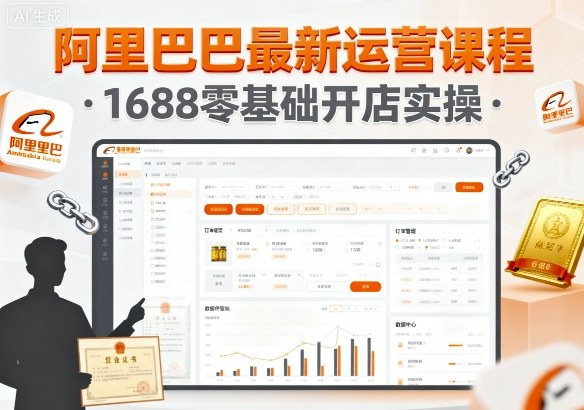 阿里巴巴最新运营课程，1688零基础开店实操-卓别林资源社