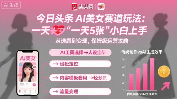 今日头条AI美女赛道玩法，一天轻松5张，小白轻松上手-卓别林资源社