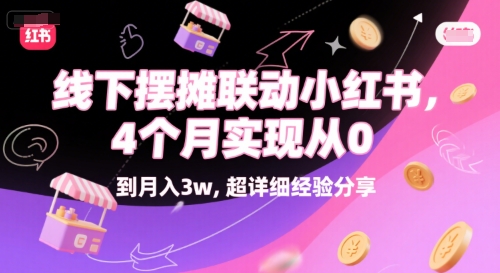 线下摆摊联动小红书，4 个月实现从 0 到月入3w，超详细经验分享-卓别林资源社