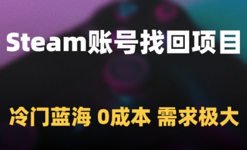 Steam账号找回项目，冷门蓝海，0成本，需求极大-卓别林资源社
