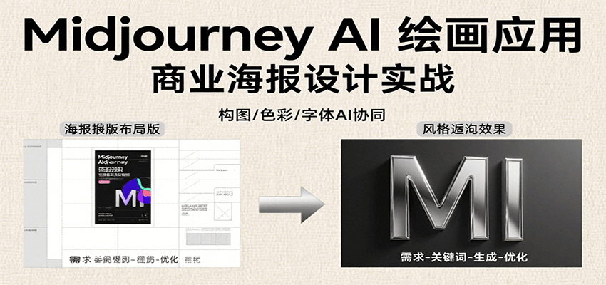 Midjourney AI绘画应用，关键词指令解析、漫画头像制作、海报设计、3D人物生成等-卓别林资源社