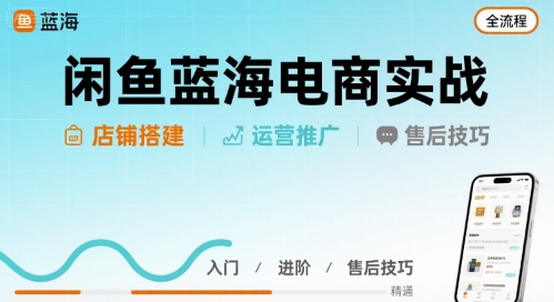 闲鱼蓝海电商实战，店铺搭建运营售后全流程-卓别林资源社