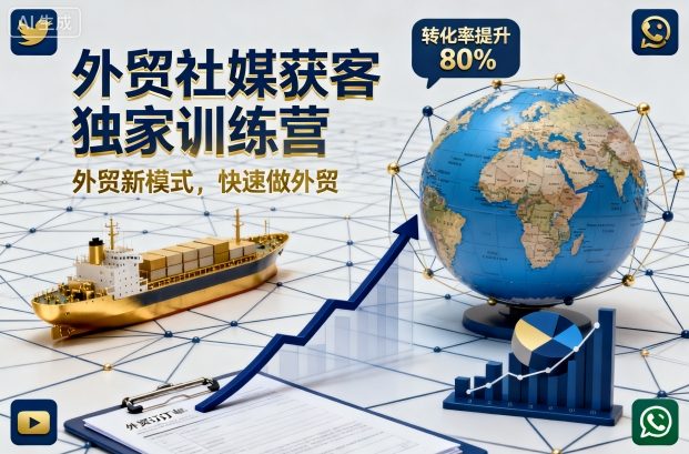 外贸社媒获客独家训练营，外贸新模式，快速做外贸(更新)-卓别林资源社
