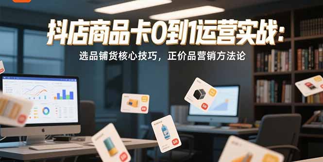 抖店商品卡0到1运营实战：选品铺货核心技巧，正价品营销方法论-卓别林资源社