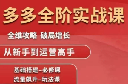 大炮·拼多多全阶实战课程(更新10月)-卓别林资源社