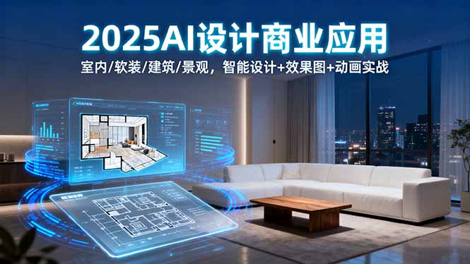 2025AI设计商业应用：室内/软装/建筑/景观，智能设计+效果图+动画实战-卓别林资源社