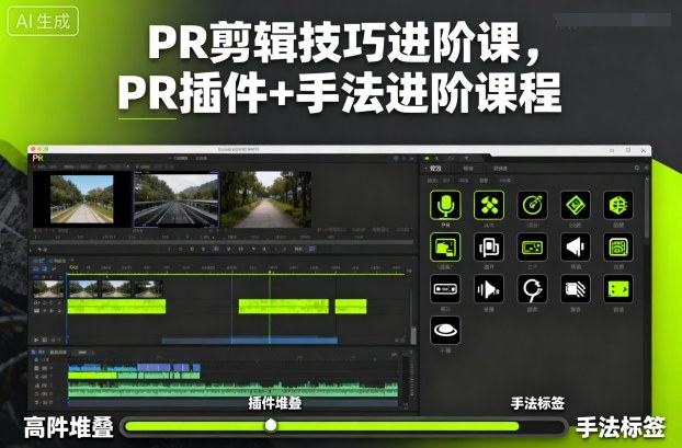 PR剪辑技巧进阶课，PR插件+手法进阶课程-卓别林资源社