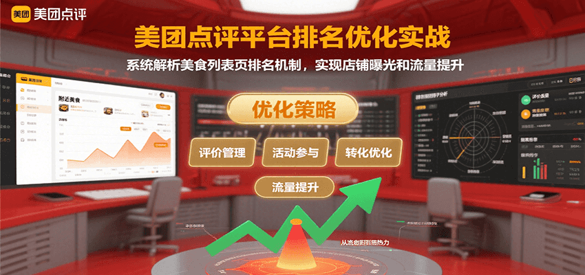 美团点评平台排名优化实战，系统解析美食列表页排名机制，实现店铺曝光和流量提升-卓别林资源社