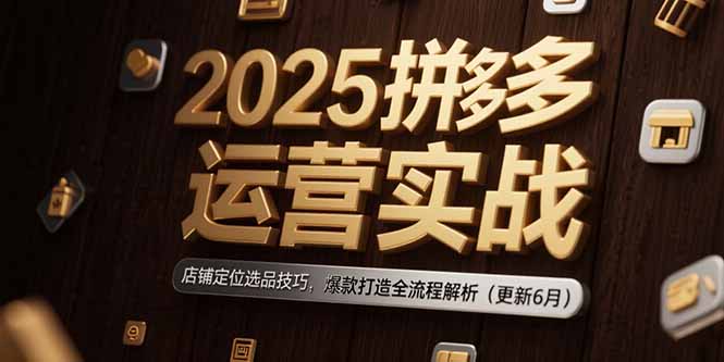 2025拼多多运营实战：店铺定位选品技巧，爆款打造全流程解析(更新6月-卓别林资源社