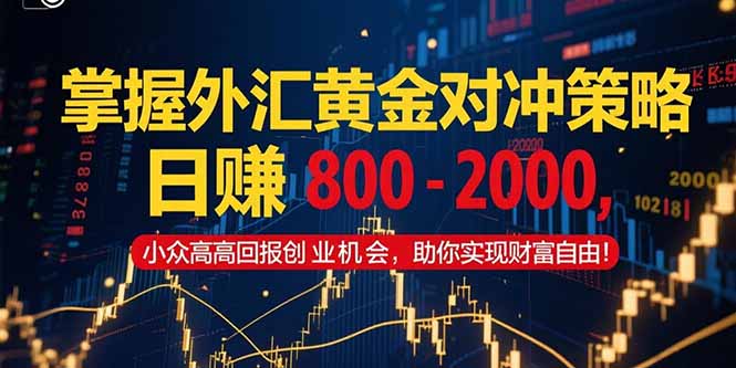 掌握外汇黄金对冲策略，日赚 800 – 2000，小众高回报创业机会，助你实…-卓别林资源社