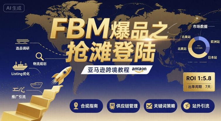 FBM爆品之抢滩登陆-亚马逊跨境教程-卓别林资源社