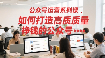 公众号运营系列课，如何打造高质量挣钱的公众号-卓别林资源社