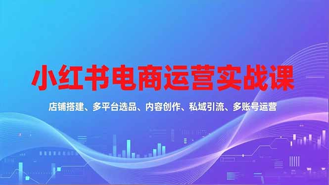 小红书电商运营实战课，店铺搭建、多平台选品、内容创作、私域引流、多账号运营等玩法-卓别林资源社