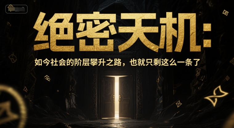 付费文章：绝密天机：如今社会的阶层攀升之路，也就只剩这么一条了-卓别林资源社