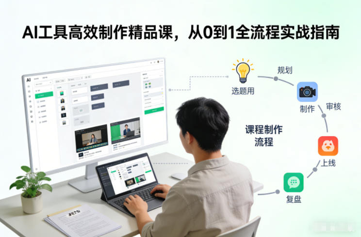 AI工具高效制作精品课，从0到1全流程实战指南-卓别林资源社