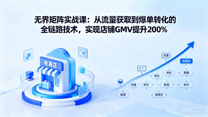 无界矩阵实战课：从流量获取到爆单转化的全链路技术，实现店铺GMV提升200%-卓别林资源社