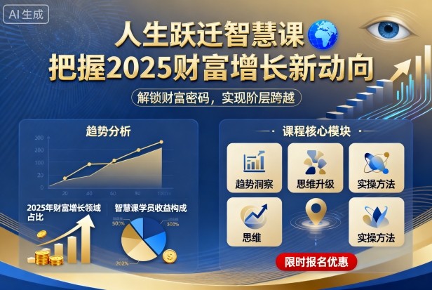 人生跃迁智慧课，把据2025财富增长新动向-卓别林资源社
