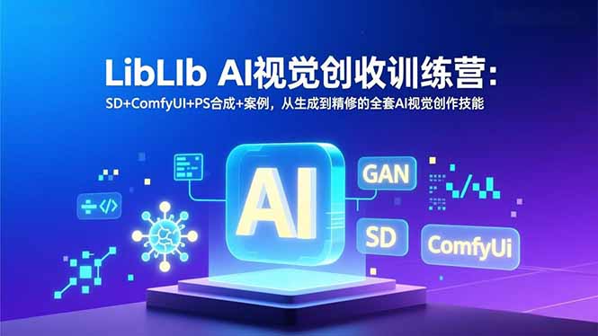 LibLIb AI视觉创收训练营：SD+ComfyUI+PS合成+案例，从生成到精修的全套AI视觉创作技能-卓别林资源社
