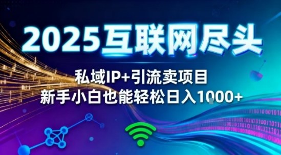 2025网创尽头王炸项目！私域IP+精准引流，新手小白在家躺賺日入1k，零经验也能上手【揭秘】-卓别林资源社