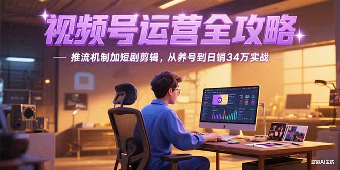 2025视频号运营全攻略，推流机制加短剧剪辑，从养号到日销34万实战-卓别林资源社