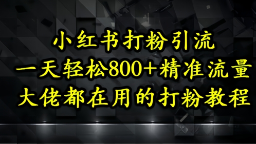 小红书打粉引流，一天轻松500+精准流量，大佬都在用的打粉教程-卓别林资源社