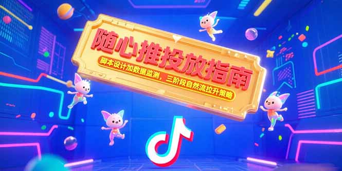 随心推投放指南，脚本设计加数据监测，三阶段自然流拉升策略-卓别林资源社