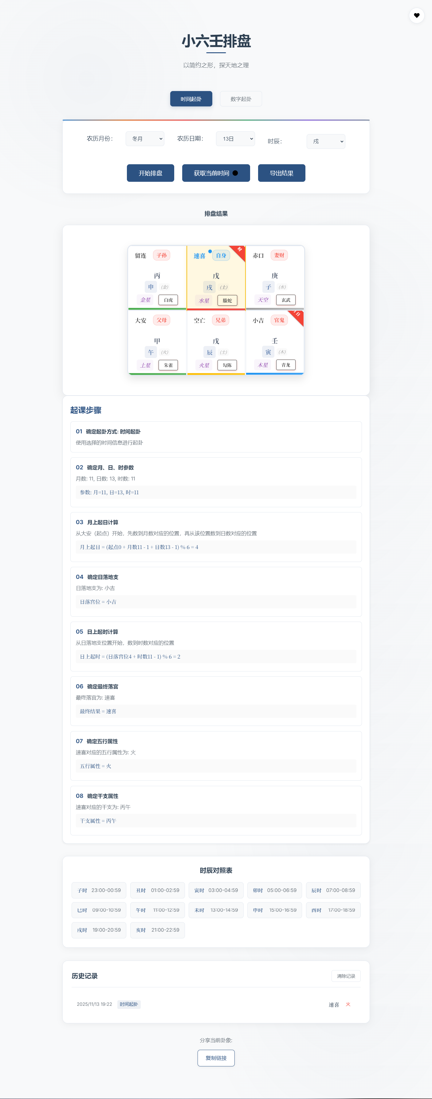 小六壬排盘工具源码 自适应双端-卓别林资源社