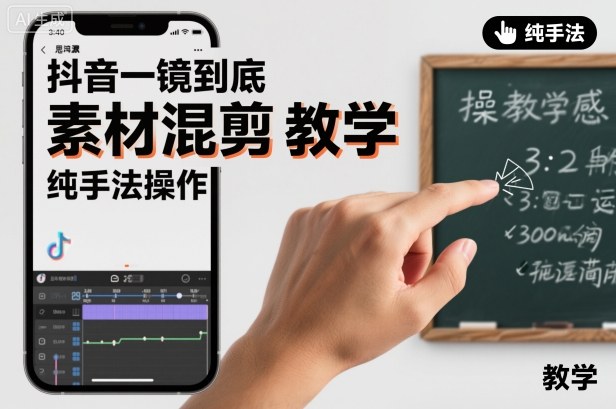 抖音一镜到底素材混剪教学,纯手法操作-卓别林资源社