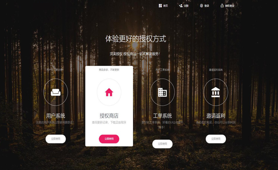 PHP域名授权系统网站 精美UI支付系统团队合作代理返利发卡系统 授权授权管理工单系统-卓别林资源社