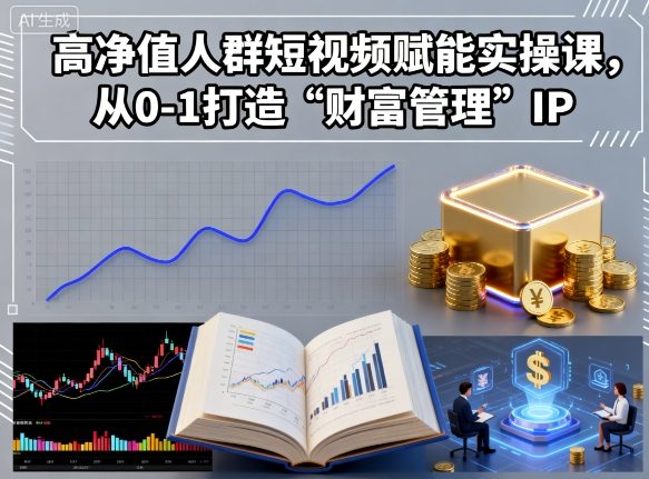高净值人群短视频赋能实操课，从0-1打造“财富管理”IP-卓别林资源社