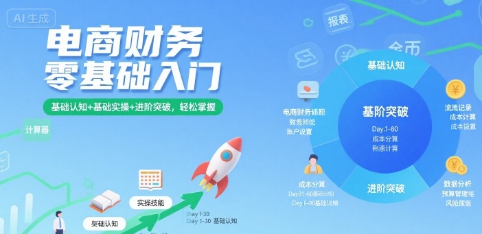 电商财务零基础入门，基础认知+基础实操+进阶突破，轻松掌握-卓别林资源社