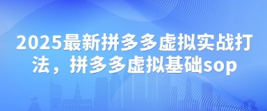 2025最新拼多多虚拟实战打法，拼多多虚拟基础sop-卓别林资源社
