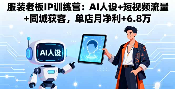 服装老板IP训练营：AI人设+短视频流量+同城获客，单店月净利+6.8万-卓别林资源社