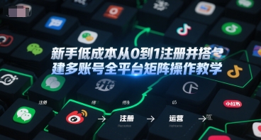 新手低成本从0到1注册并搭建多账号全平台矩阵操作教学，手机号-邮箱-IP-工具-卓别林资源社