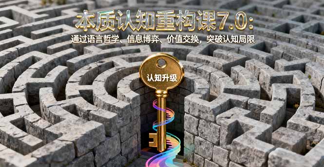 本质认知重构课7.0：通过语言哲学、信息博弈、价值交换，突破认知局限-卓别林资源社
