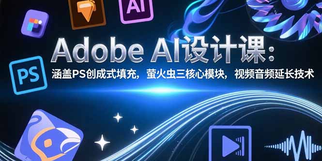 Adobe AI设计课：涵盖PS创成式填充，萤火虫三核心模块，视频音频延长技术-卓别林资源社
