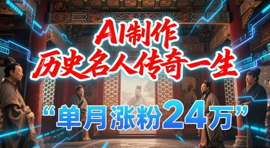 暴力起号！用AI制作历史名人传奇一生，单月涨粉24W，涨粉+变现赛道黑马来了-卓别林资源社