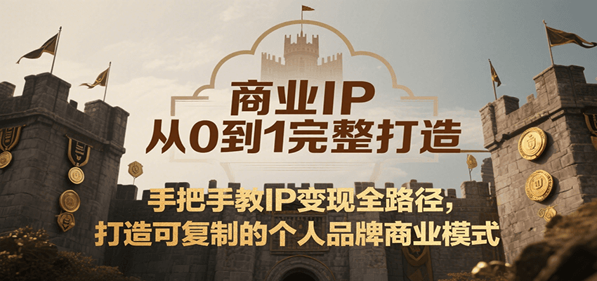 商业IP从0到1完整打造，手把手教IP变现全路径，打造可复制的个人品牌商业模式-卓别林资源社