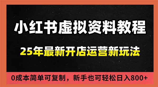 小红书虚拟资料项目:最新搜索流变现玩法,0成本简单可复制,一人多店打法,新手日入800+-卓别林资源社