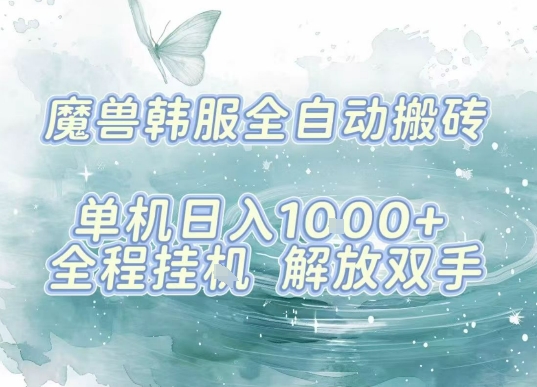 最新韩服游戏搬砖，单机日入1k+，全自动运行挂G项目，解放双手【揭秘】-卓别林资源社