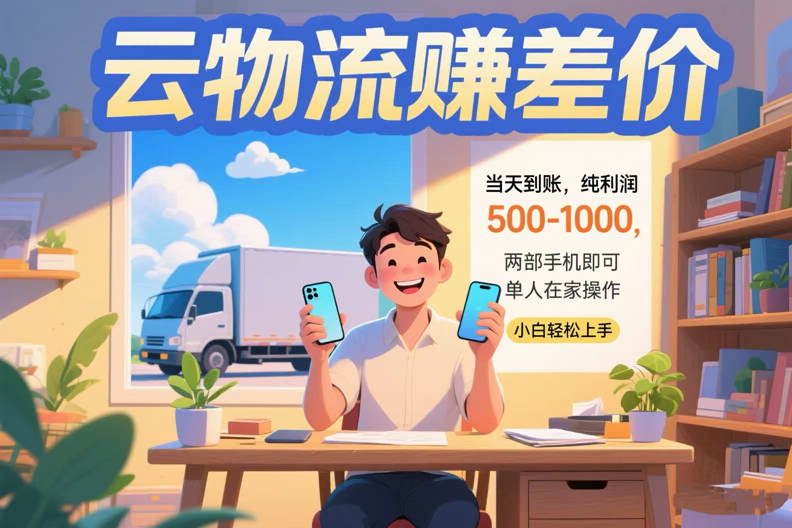 云物流赚差价 当天到账纯利润500-1000 两部手机即可 可单人在家操作 小…-卓别林资源社
