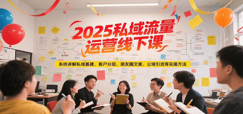 2025私域流量运营线下课，系统讲解私域基建/客户分层/朋友圈文案/公域引流等实操方法-卓别林资源社